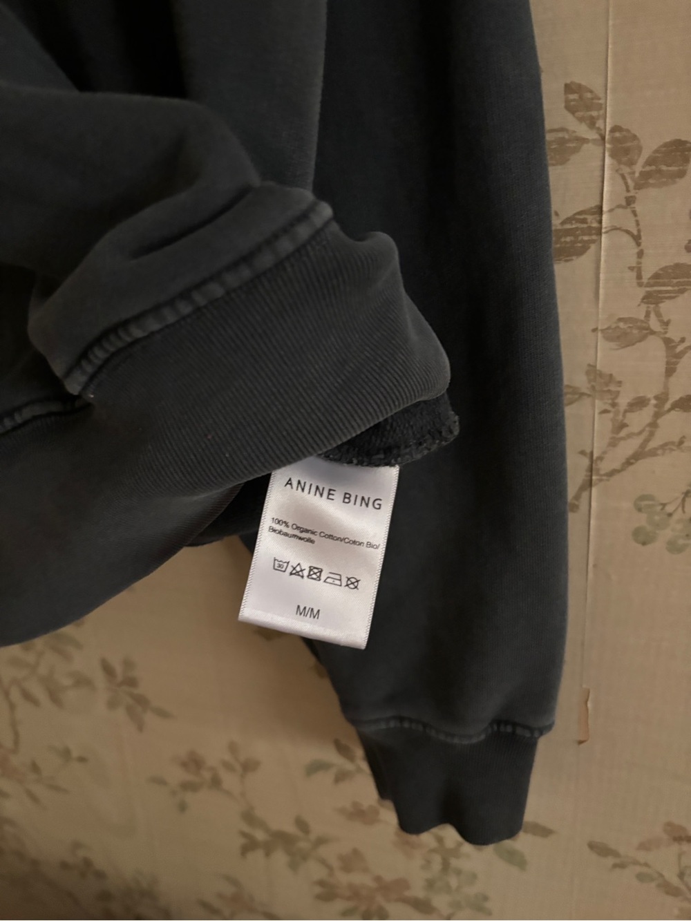 Anine Bing Black 'PARIS' Crewneck Sweater with White Script - Picture 3 of 4